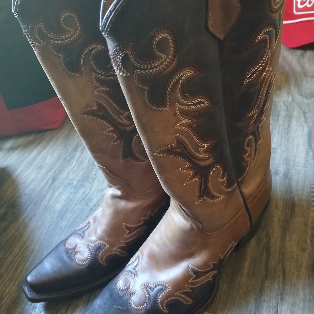 Circle G Brown and Black Heeled Boots
